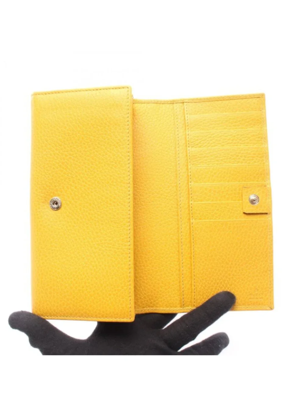★SOLD★ Gucci Bifold Wallet Swing Yellow Leather - Picture 3 of 7